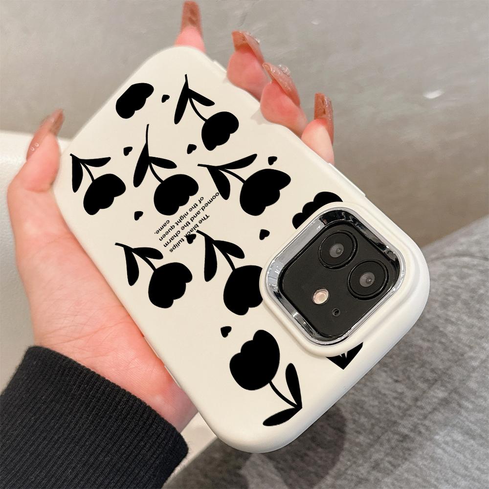 For Samsung A16 A15 A14 A13 S24 S23 Redmi 13C Note 13 12 11 Pro iPhone 16 15 Flowers Pattern Soft Silicone Candy Color Phone Case