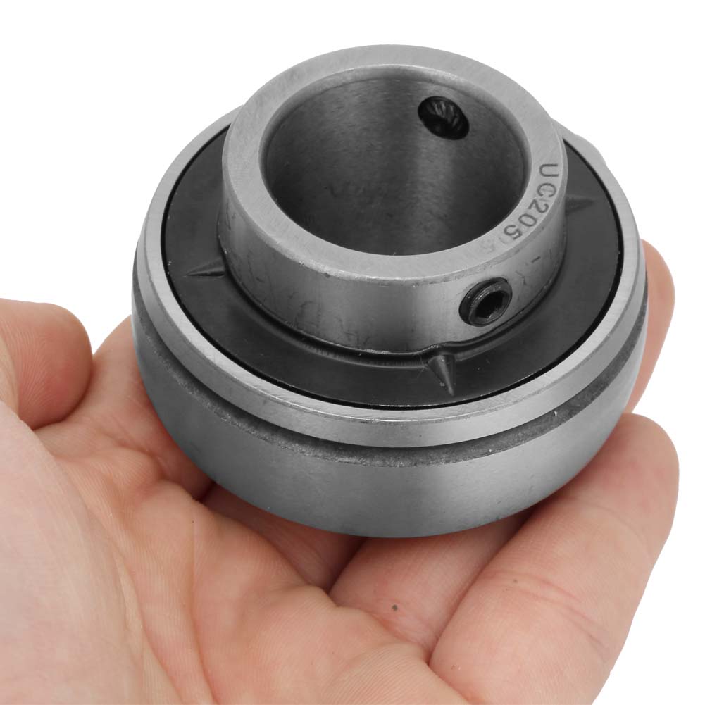 Insert Bearing UC205 25mm, Plated Steel Mounted Bearing with 1 Inch Bore 2 Inch OD, Self Aligning for Agricultural and Construction Machinery A