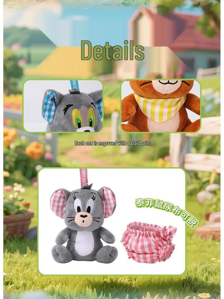 Плюшевый брелок-брелок Том и Джерри в клетку: Милый кулон Том и Джерри