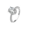 Elegant Oval Zircon Ring For Women Large Carat Simulated Diamond Statement Jewelry Fashionable Hand Accessory Gift