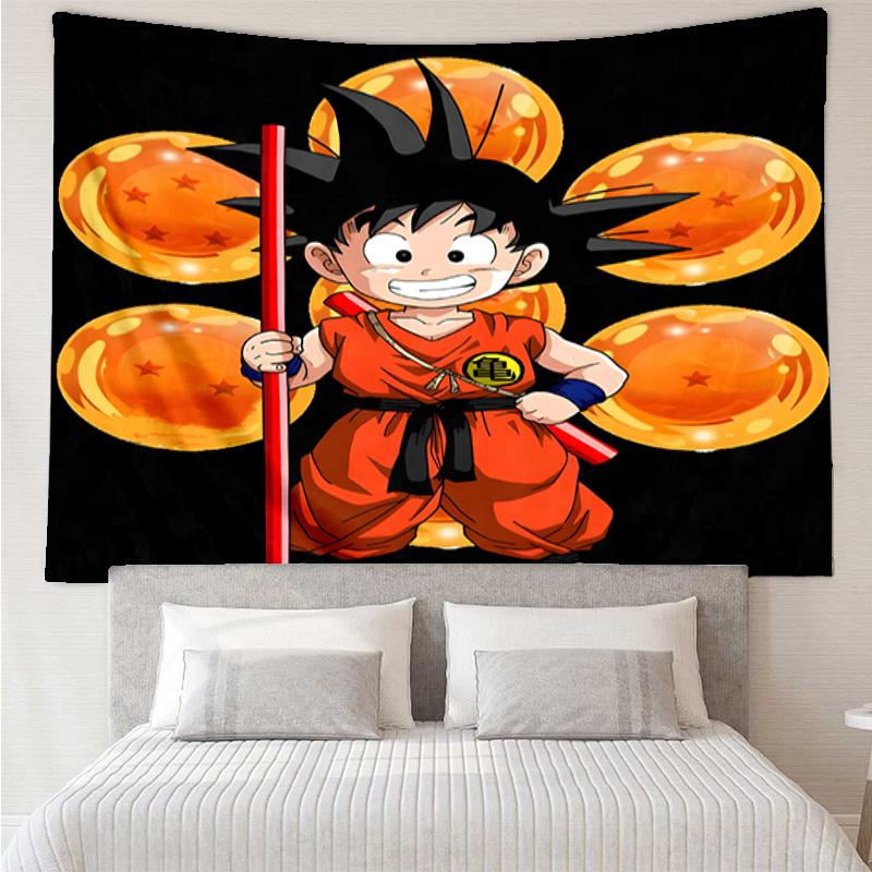 1PC Goku Anime K-pop music group Tapestry Accessories for Bedroom,Livingroom, dormitory Room Wall Decor Fan Birthday Gifts