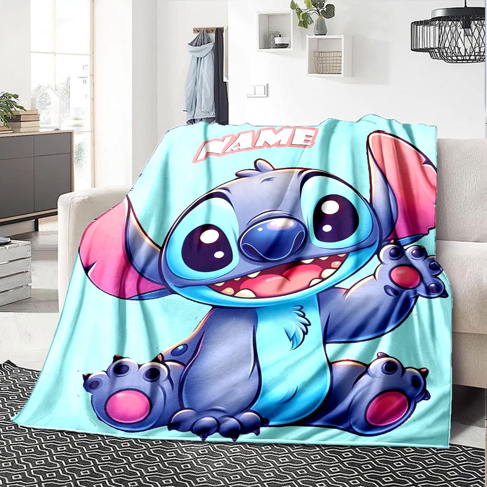 Customiz Name Personality Stitch Blanket Soft &Warm Sofa Office Bed Travel Lunch Break Blanket, Gift Suitable All Seasons