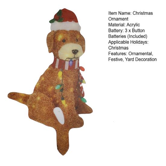 Пушистый декор для собаки, светящаяся Рождественская золотая собака, декоративное праздничное украшение для двора для веселого праздничного сезона