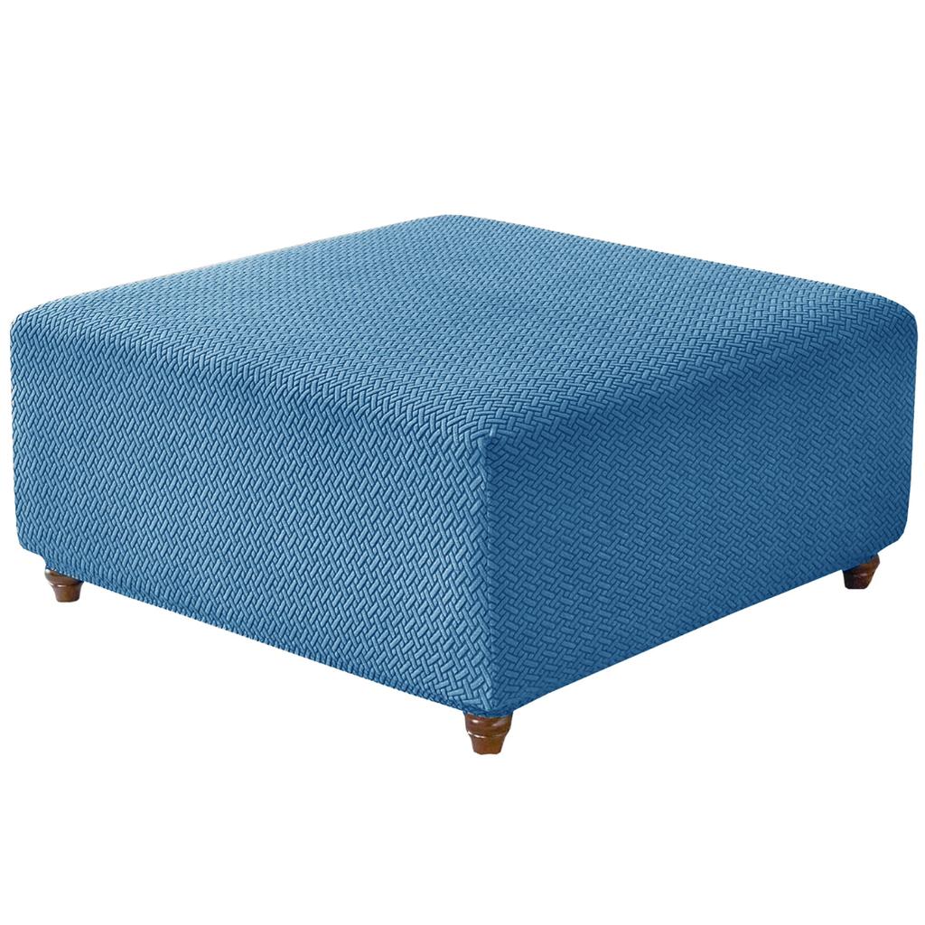 T-Shape Jacquard Square Stool Cover Ottoman Stool Cover Elastic Sofa Footrest Slipcovers for Living Room Office Home Decor