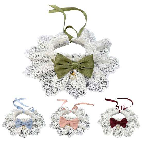 Pet Neckerchief Attractive Charming Cute Cats Dogs Bowknot Neckerchief with Bell