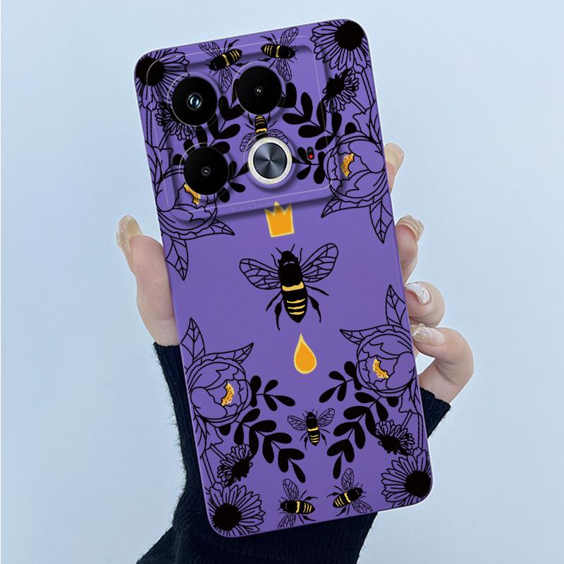 Чехол для телефона Infinix Note 40 Pro Plus 40X 4G 5G, милый мультяшный цветок, защитный, жидкий силикон, мягкая задняя крышка, ультратонкий корпус