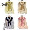 Women Shirt Lapel Long Sleeve Vertical Striped Fake Two-Piece Design Shawl Back Shirt Loose Fit Buttons Placket Shirt Tops