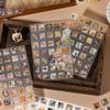 6Sheets/bag PET Sticker Bag Time Imprint Series Flower Coffee Dessert Animal Stickers Hand Account Collage Card Diary Decoration