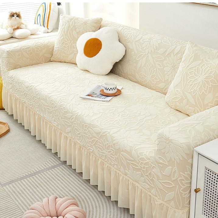 Жаккардовый бархатный чехол для дивана Все включено Универсальный набор Новый Всесезонный Универсальный Противоскользящий Чехол на подушку сиденья Ткань Французский стиль