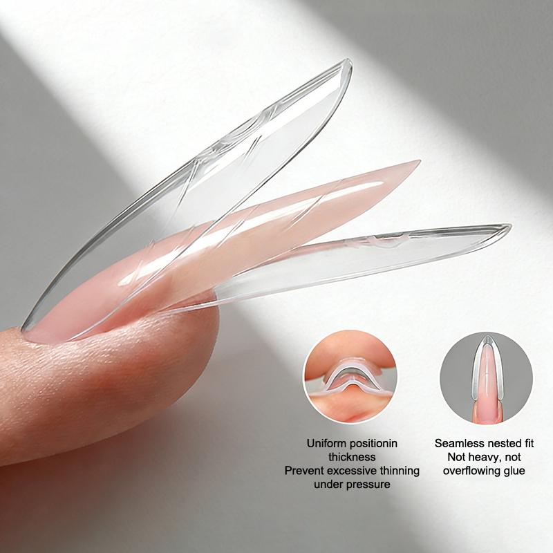 Двойные формы для наращивания ногтей (Sandwich Dual Nail Forms) 60 шт., 15 размеров, для быстрого наращивания - Двойные формы, Т-образные, Эллипс, Формы для маникюра, Верхняя форма, Нижняя форма, 3D