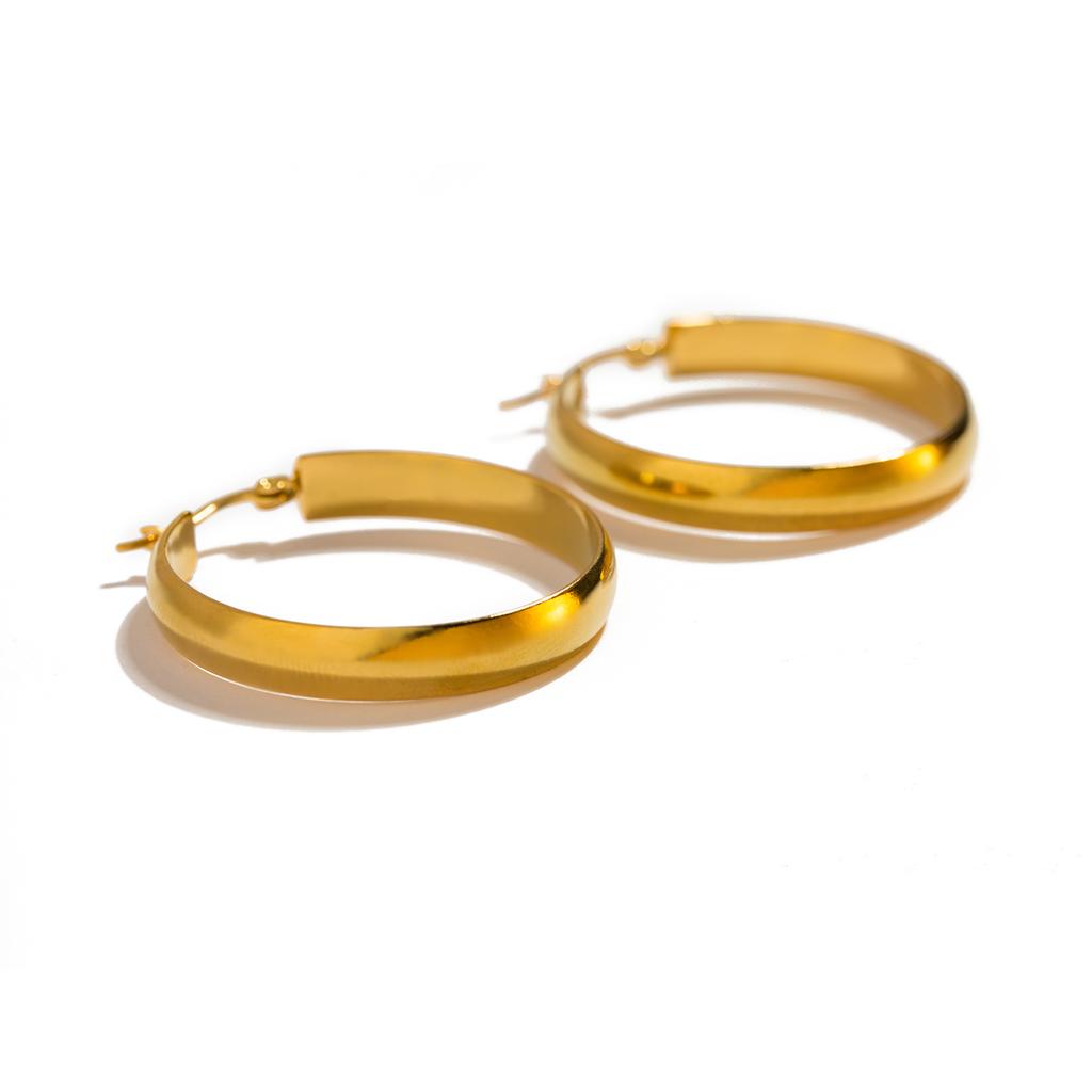 UHBINYCA Классические круглые женские серьги из нержавеющей стали, гладкие увеличенные украшения из нержавеющей стали