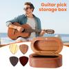 Набор держателей для медиаторов с 4-мя медиаторами, деревянный органайзер для медиаторов для акустической электрогитары, укулеле, мини-коробка для хранения ювелирных изделий