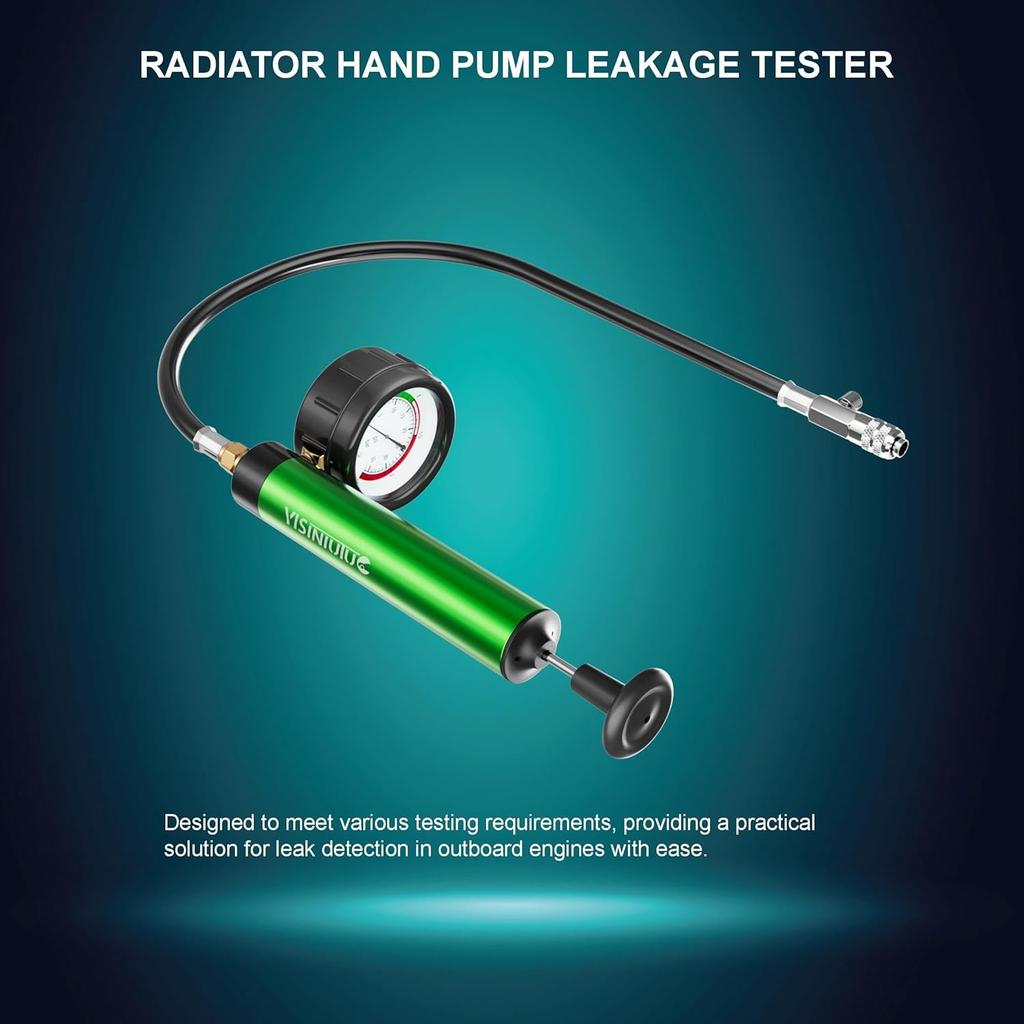 Universal Radiator Pressure Tester, Aluminum Automotive Cooling System Radiator Pressure Tester Tool,Pressure Test Pump with Pressure Gauge,Fit for