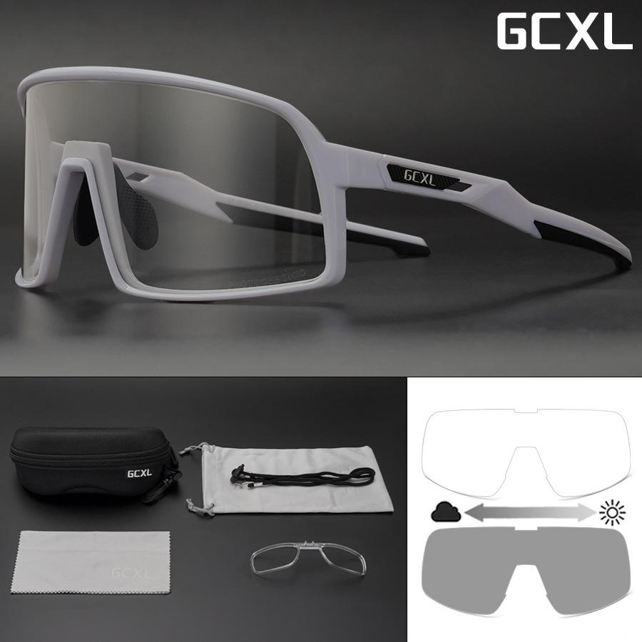 GCXL Outdoor color-changing sports glasses for mountaineering, hiking, men's and women's protective eyewear for cycling, road bike riding, UV