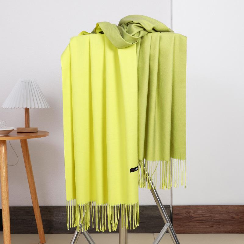 Women'S Thick Warm Solid Color Scarf Autumn And Winter New Style Cashmere Scarf Versatile Wool Scarf