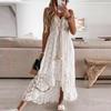 Summer Lace Dress Elegant Lady Holiday V Neck Spaghetti Strap Sundress Boho White Maxi Dress For Women Vestidos De Mujer 22194