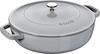 Staub Pan Gray Large Hand Cast Enamel Pot Shallow Sukiyaki Compatible with IH Japanese Blaiser "Blazer Sauté 28cm" [Authorized Product] 40511-470