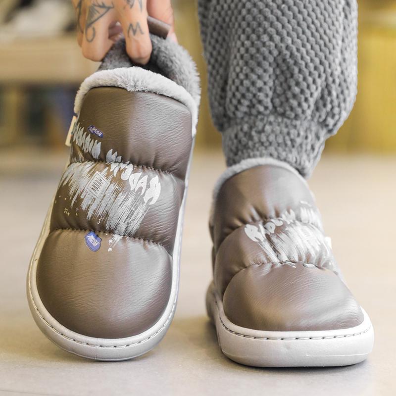 Warm Winter Cotton Shoes Women Warm Fur Home Slippers EVA Non-Slip Plush Slippers Indoor Couple Thick Sole Footwear Slides