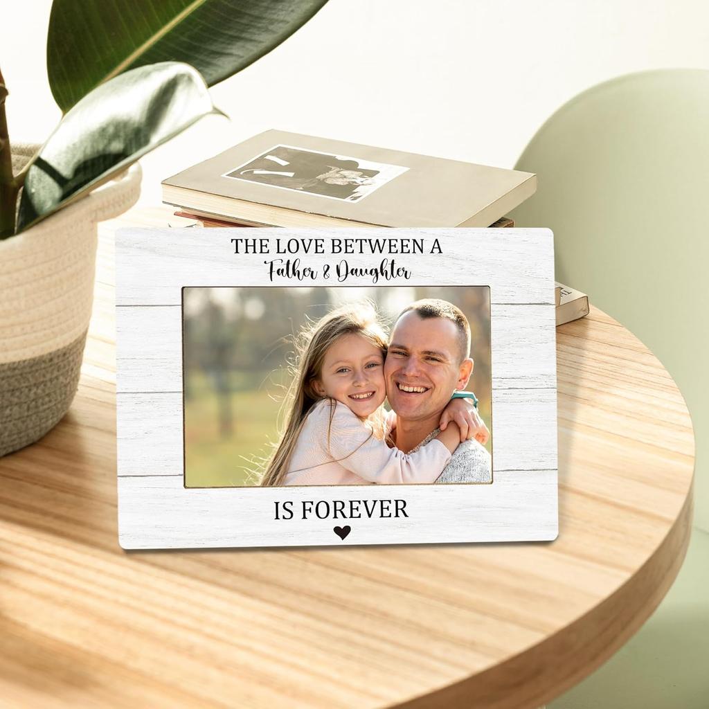 Father and Daughter Picture Frame, Dad Gifts from Daughter, Gifts from Daughter to Dad Photo Frame 4x6,The Love Between Father and Daughter is