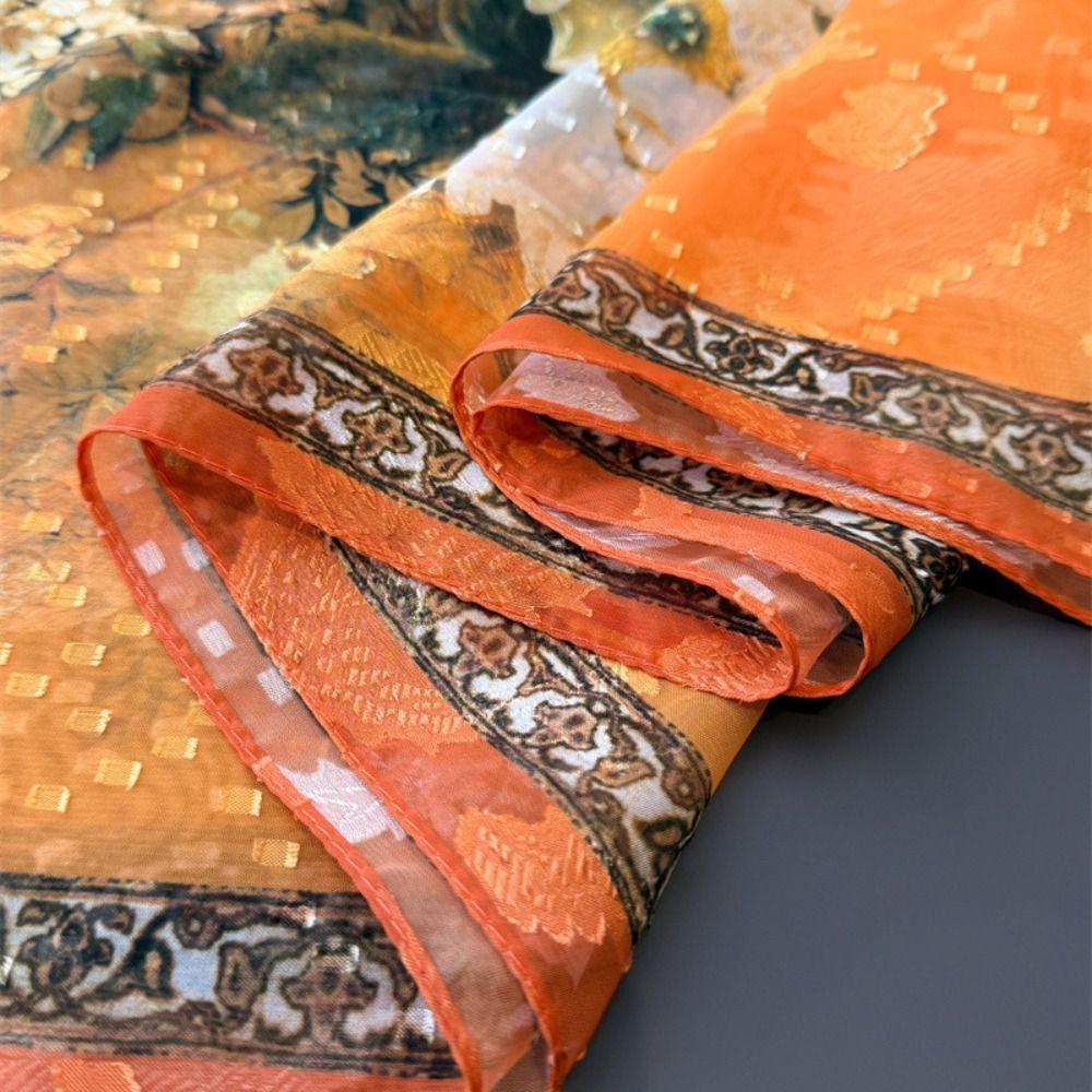 Soft Silk Scarves Peony Flower Female Shawl Wrap Fashion Women Head Scarf Summer
