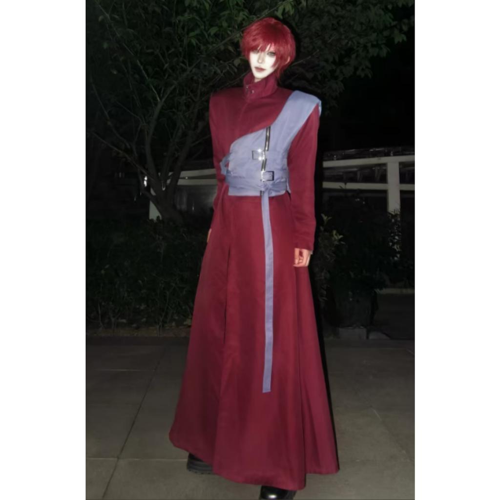 Gaara Cosplay Costume Sand Waterfall Fifth Kazekage Red Hair Shinobi Ninja Tatoo Sticker Set Wig Halloween Xmas