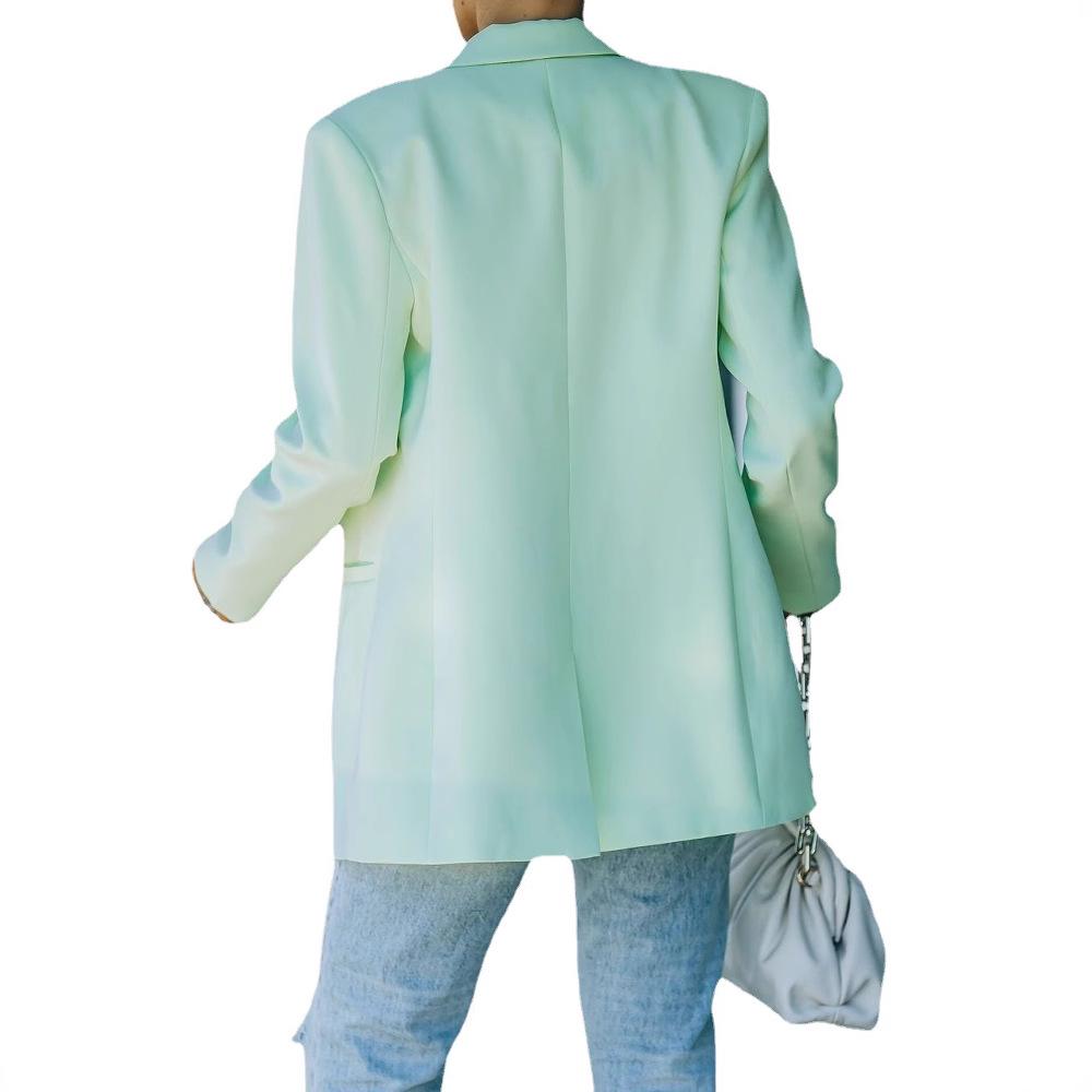 Европейский и американский осенне-зимний блейзер приталенного кроя с длинными рукавами