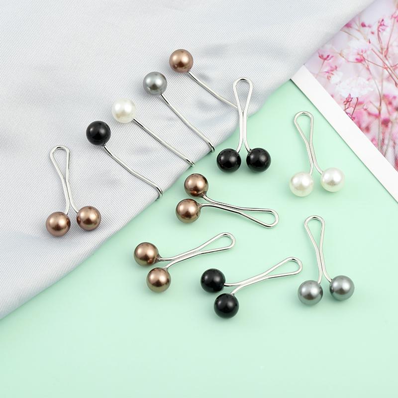 12pcs/lot Anti Slip Brooch Headscarf Shawl Scarf Lady Muslim Fixed Pins Scarf Hijab Clips Pearl Stylish Brooch for Women