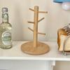 6 Hooks Coffee Cup Holder Wooden Coffee Mug Rack New Mug Holder Tree  Countertop Decor