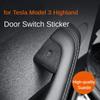 Автомобильные модернизированные аксессуары для Tesla Model 3 Highland 2024, защитная крышка кнопки дверного переключателя, замшевая наклейка на открывание двери, декоративная отделка