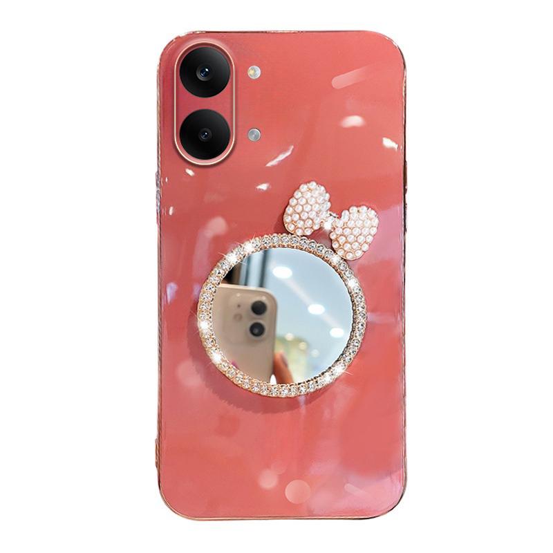 For Xiaomi Poco X8 Pro Case Soft Plating brick inlaid pearl butterfly makeup mirror Smooth Electroplated For Xiaomi Poco X8 Pro Back Cover