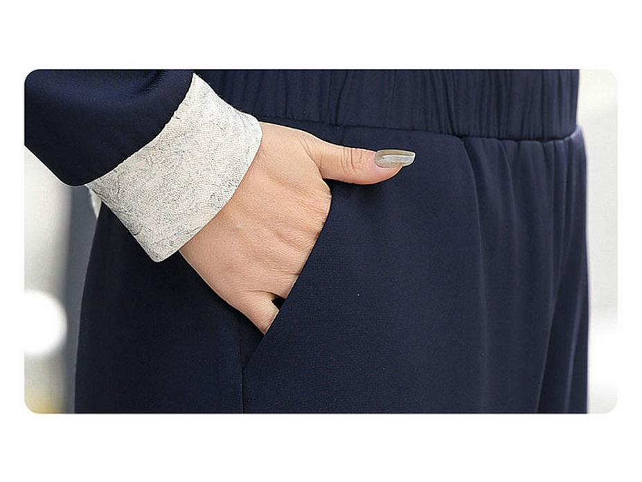 Модный спортивный костюм Весна-Осень 2024: Стильный повседневный костюм-двойка для мам среднего возраста