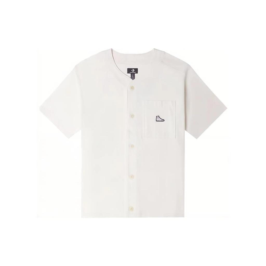Converse Shirts Men's White V-neck Moderate Shirt (Unisex) Shirts 10024736 A02