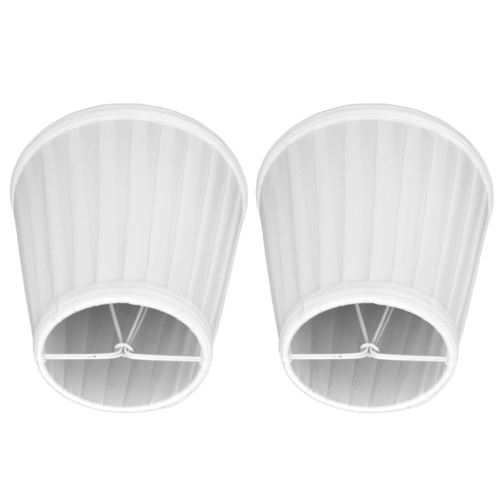 2PCS White/Yellow/Red Small Lamp Shade Clip On Design Pleated Fabric Lampshade  Wall Lamp