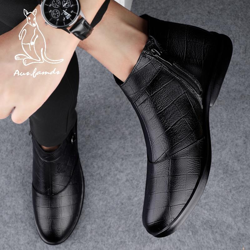 Модные ботинки челси из натуральной кожи класса люкс, высококачественные мужские зимние модные классические мужские удобные деловые мягкие кожаные ботинки