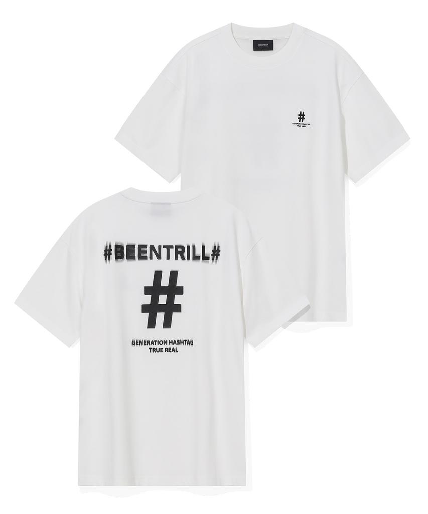 BEENTRILL Футболка с хэштегом Shake Хлопок Удобный крой (Белый с оттенком)