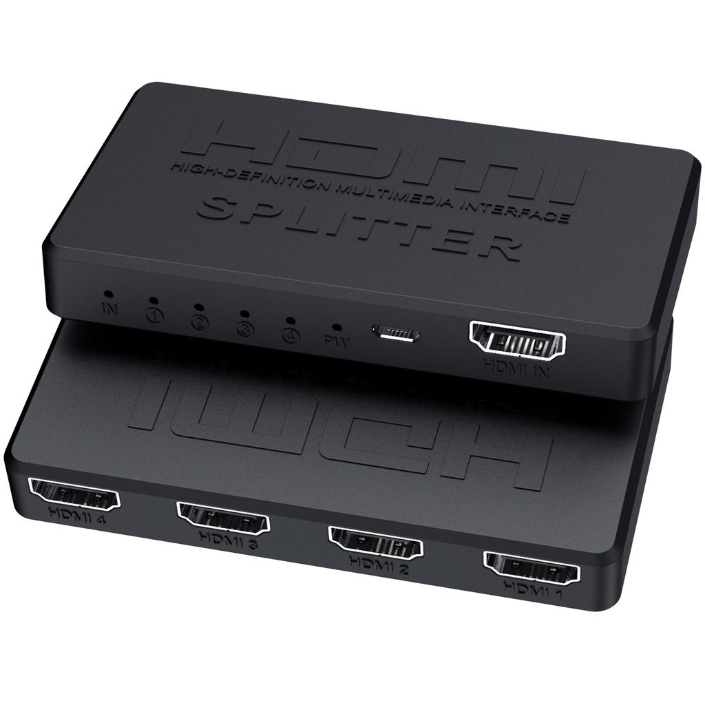 4K 2K HDMI Splitter 1 in 4 out 4x1 HDMI Switch HDMI-compatible Adapter HD 1080P Video Switcher for Xbox PS4 DVD HDTV PC Laptop