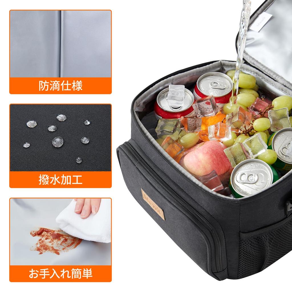 Термобокс Lifewit, Маленький, Легкий, Мягкий термобокс, Изолированная сумка для ланча, Вместимость 9 л, Можно носить в руке или на плече, Трехслойный