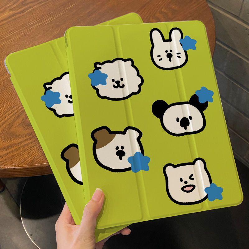 Чехол для iPad 2021 gen9 10,2, разноцветный чехол-раскладушка с милым собачьим узором, умный защитный чехол Air1/2 9,7 Air3 Pro2017 10,5 с подставкой для карандашей