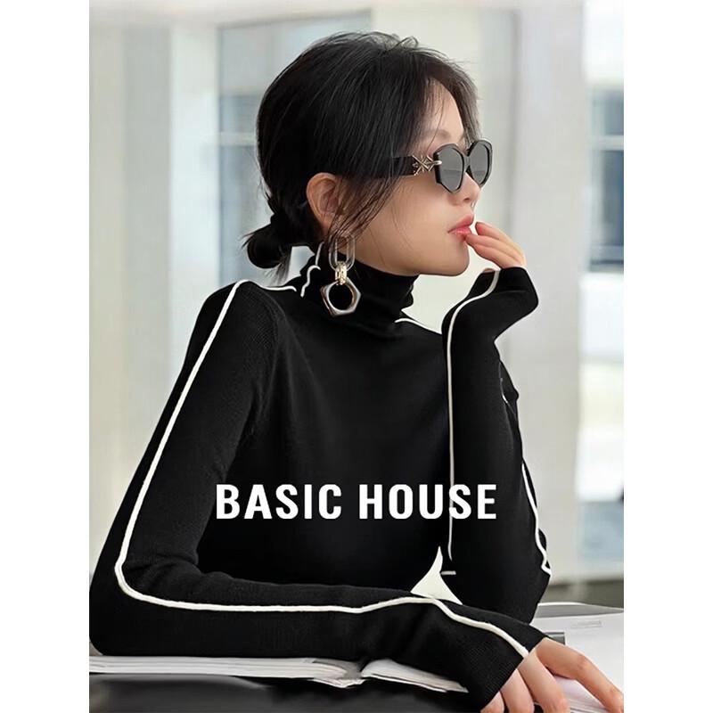 Basic House Women's French Style Turtleneck Knit Sweater