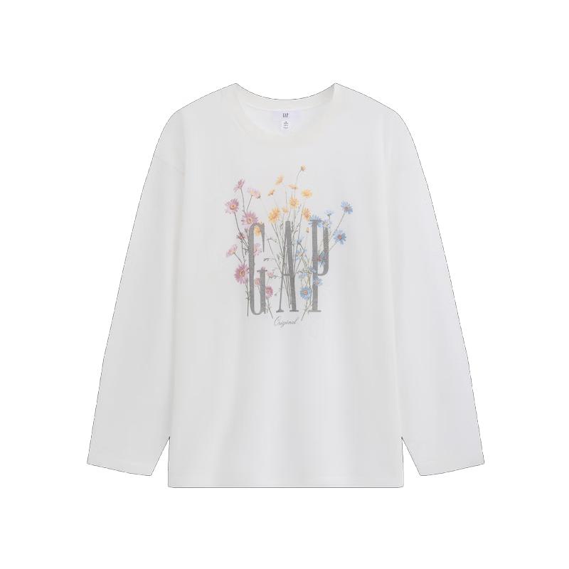GAP Women's Logo Print Loose Long Sleeve Knitted Top