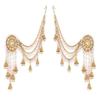Fashion Latest Stylish Fancy Gold Plated Bahubali Traditional Jhumka Jhumki Ear Chain Earring for Women & Girls