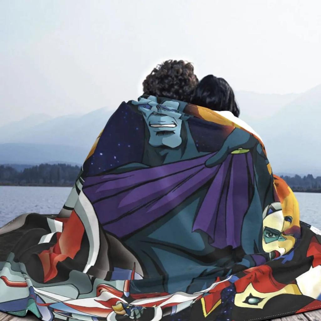 Mazinger Z Anime Goldorak Actarus Fleece Throw Blanket UFO Robot Grendizer Blanket for Bedding Office Lightweight Thin Bedspread