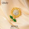 Qlady Sunflower Flower Brooch, Elegant Corsage Pin, Scarf Buckle Badge