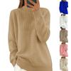 Women's Fashion Half High Neck Solid Color Knit Sweater Top Pullover Casual Sweater