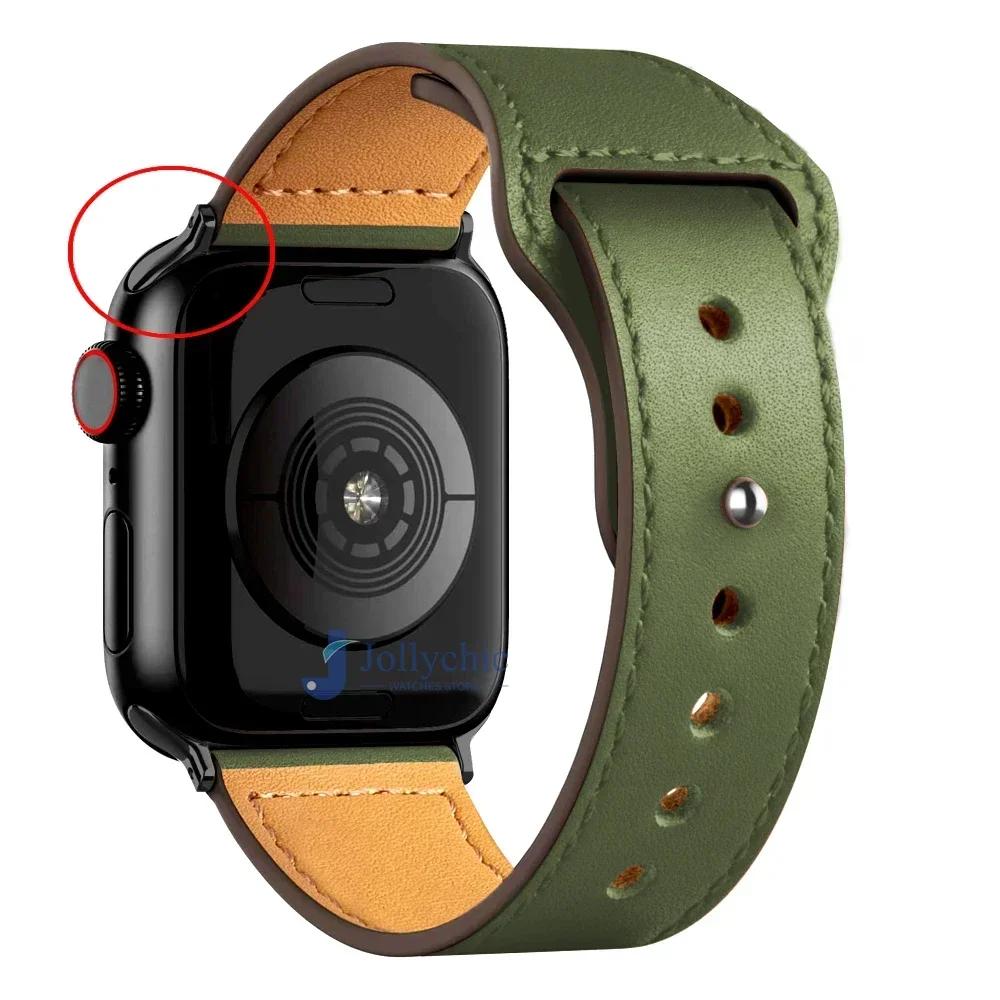 Ремешок из кожи для часов Apple Watch Band 44 мм 45 мм 41 мм 40 мм 42 мм 38 мм 49 мм 45 мм браслет Correa IWatch Series 8 Ultra 3 6 SE 7 ремешок
