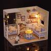 (moin Moin) Dollhouse Miniature Handmade Kit Set Kitten Diary LED Light + Acrylic Case Included
