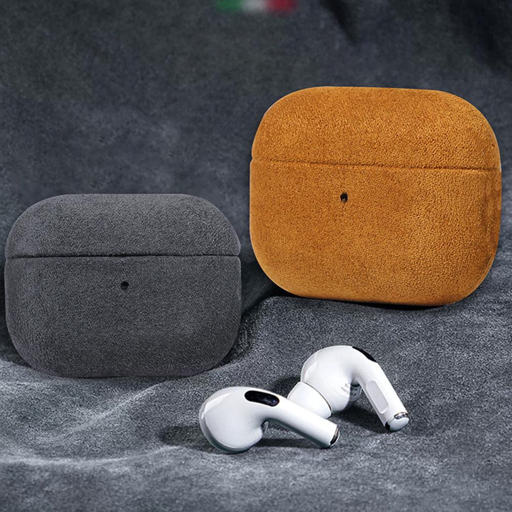 Чехол для Airpods Pro 2, Airpods Pro 3, Airpods 4, 3, ретро-замшевый кожаный чехол для наушников, роскошный чехол из искусственной кожи, полный комплект.