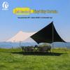 Black Vinyl Outdoor Canopy: Portable, Rainproof, Sun Protective Sunshade for Camping and Beach.