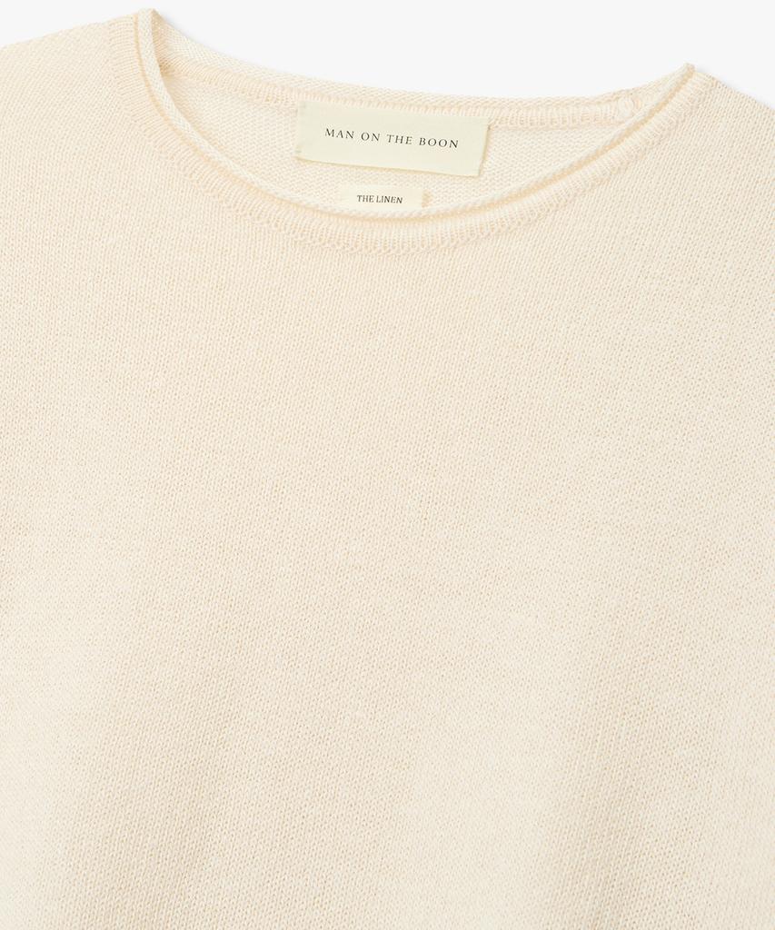 MAN ON THE BOON Rolled Edge Linen Blend Knit_Cream 4716113014
