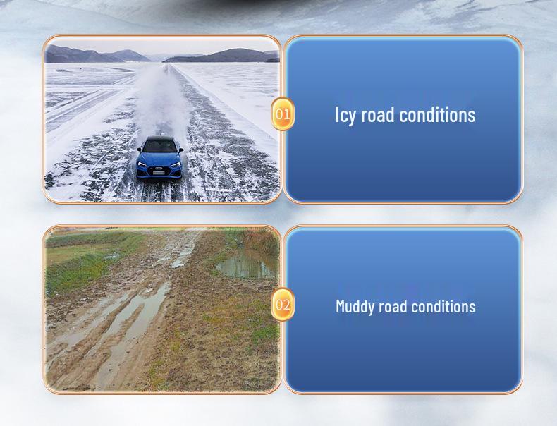 Car Tendon New Thickened TPU Snow Chain: Emergency 5-Stud SUV Tire Anti-Skid Chain, Universal Fit.